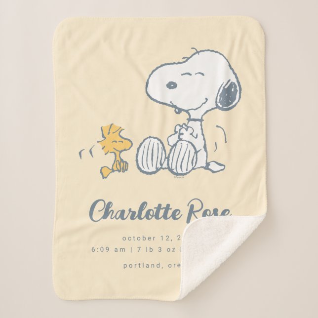 Peanuts | Snoopy & Woodstock Baby Sherpa Blanket (Front)
