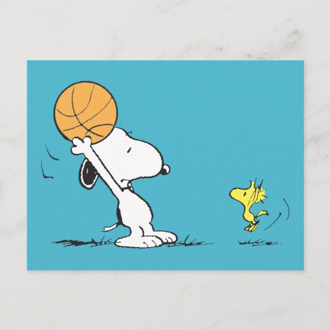 Peanuts | Snoopy & Woodstock Basketball Postcard (Front)