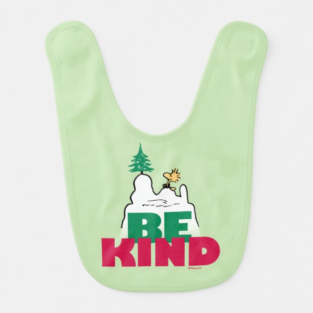 Peanuts | Snoopy & Woodstock Be Kind Baby Bib (Front)