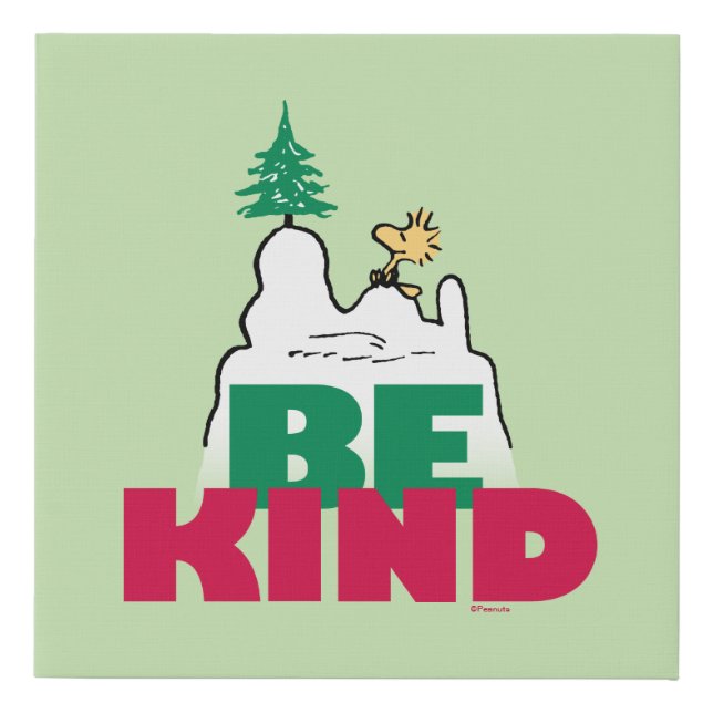 Peanuts | Snoopy & Woodstock Be Kind Faux Canvas Print (Front)