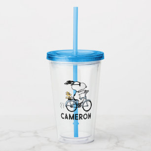 Peanuts Snoopy & Woodstock Bicycle Acrylic Tumbler