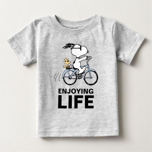 Peanuts  Snoopy  Woodstock Bicycle Baby T_Shirt