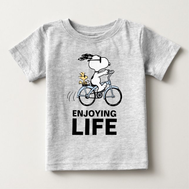 Peanuts | Snoopy & Woodstock Bicycle Baby T-Shirt (Front)