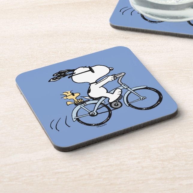 Peanuts | Snoopy & Woodstock Bicycle Beverage Coaster (Left Side)