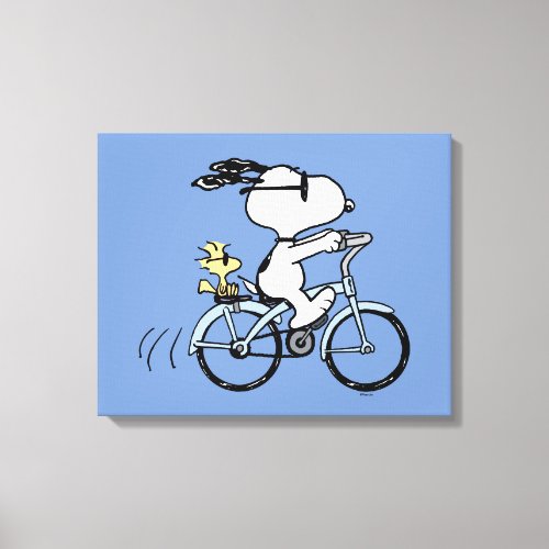 Peanuts  Snoopy  Woodstock Bicycle Canvas Print