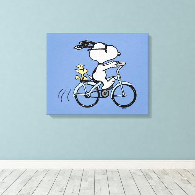 Peanuts | Snoopy & Woodstock Bicycle Canvas Print | Zazzle