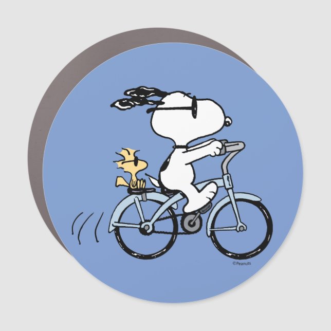 Peanuts | Snoopy & Woodstock Bicycle Car Magnet (Front)