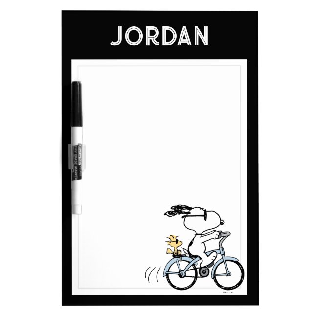 Peanuts | Snoopy & Woodstock Bicycle Dry Erase Board (Front)