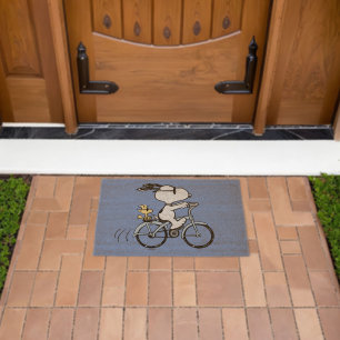 Peanuts Snoopy & Woodstock Bicycle Fiber Doormat
