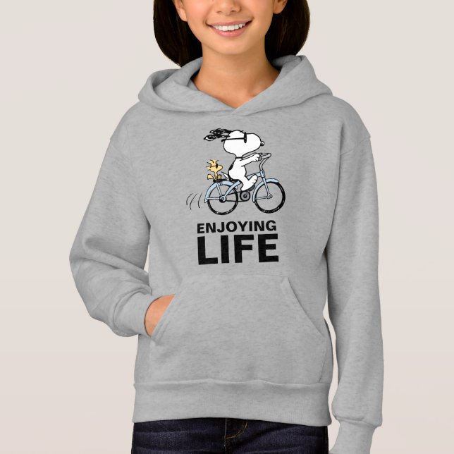Peanuts | Snoopy & Woodstock Bicycle Hoodie (Front)