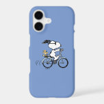 Peanuts | Snoopy & Woodstock Bicycle iPhone 17 Case<br><div class="desc">Pedal into style and protect your phone with this adorable blue phone case, featuring Snoopy and Woodstock on a bicycle! This fun case showcases a delightful line-art illustration of Snoopy, wearing sunglasses, happily riding a vintage-style blue bicycle with Woodstock perched safely behind him. The dashed lines behind the back wheel...</div>