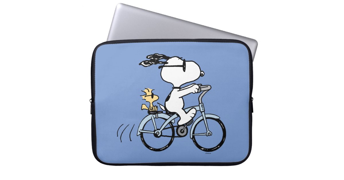 Peanuts | Snoopy & Woodstock Bicycle Laptop Sleeve | Zazzle