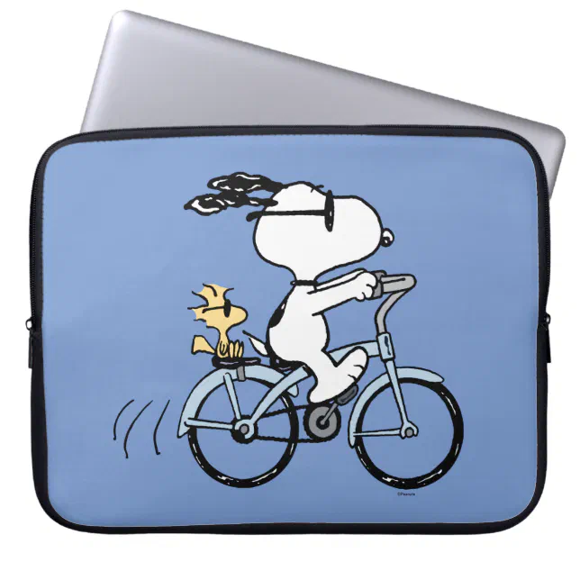 Peanuts | Snoopy & Woodstock Bicycle Laptop Sleeve | Zazzle