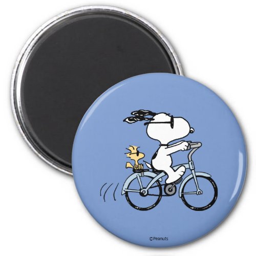 Peanuts  Snoopy  Woodstock Bicycle Magnet