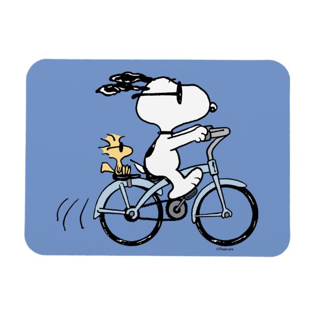 Peanuts | Snoopy & Woodstock Bicycle Magnet (Horizontal)