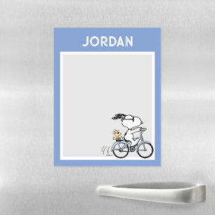 Peanuts Snoopy & Woodstock Bicycle Magnetic Dry Erase Sheet