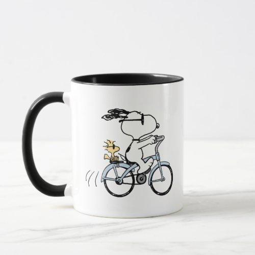 Peanuts  Snoopy  Woodstock Bicycle Mug