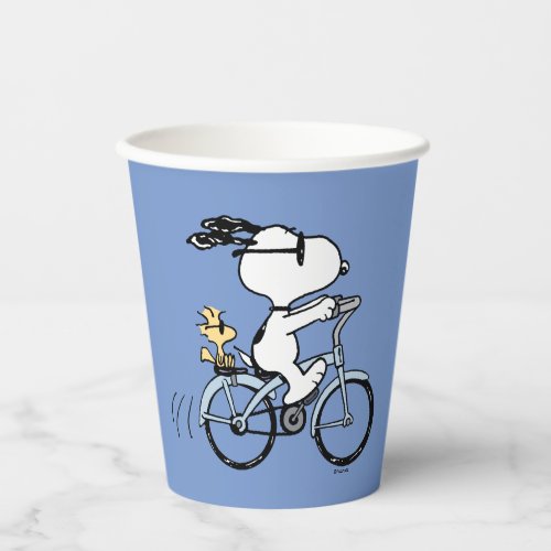 Peanuts  Snoopy  Woodstock Bicycle Paper Cups