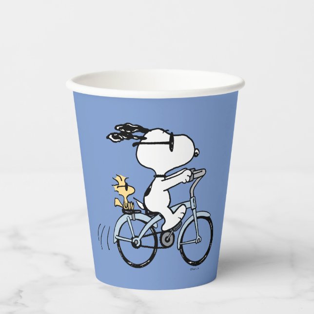 Peanuts | Snoopy & Woodstock Bicycle Paper Cups (Front)