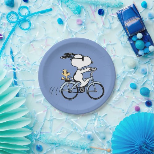 Peanuts  Snoopy  Woodstock Bicycle Paper Plates