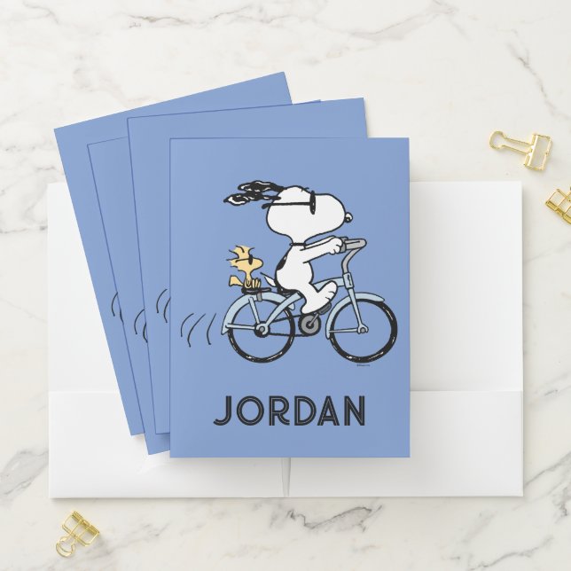 Peanuts | Snoopy & Woodstock Bicycle Pocket Folder (In Situ)
