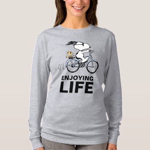 Peanuts  Snoopy  Woodstock Bicycle T_Shirt