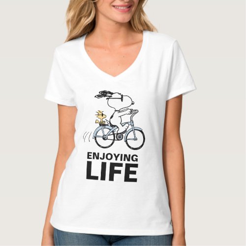 Peanuts  Snoopy  Woodstock Bicycle T_Shirt