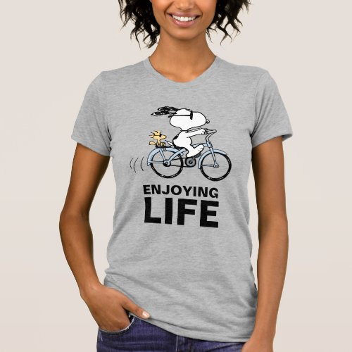 Peanuts  Snoopy  Woodstock Bicycle T_Shirt