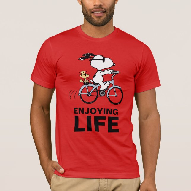 Peanuts | Snoopy & Woodstock Bicycle T-Shirt (Front)