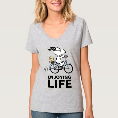 Peanuts  Snoopy  Woodstock Bicycle T_Shirt