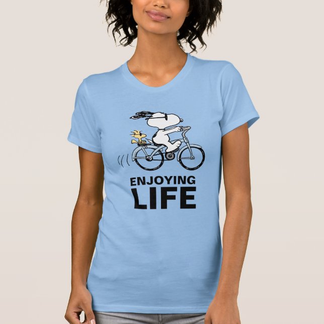 Peanuts | Snoopy & Woodstock Bicycle T-Shirt (Front)