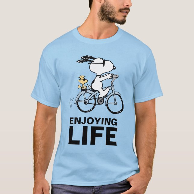 Peanuts | Snoopy & Woodstock Bicycle T-Shirt (Front)
