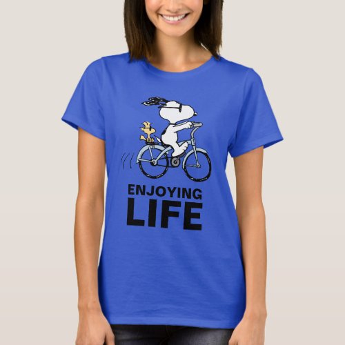 Peanuts  Snoopy  Woodstock Bicycle T_Shirt