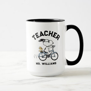 Peanuts Snoopy & Woodstock Bicycle Teacher Mug