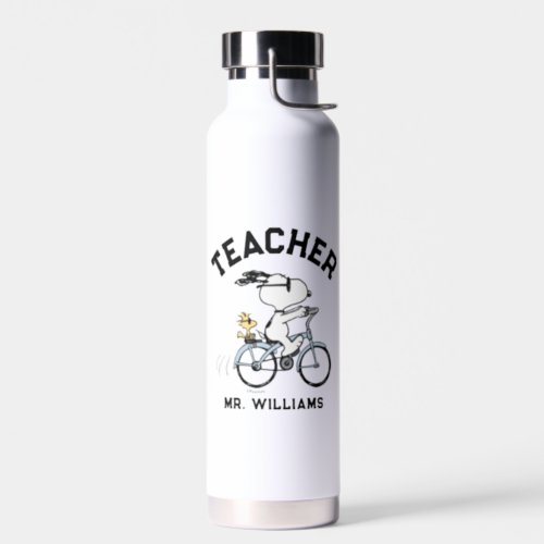 Peanuts  Snoopy  Woodstock Bicycle Teacher Water Bottle