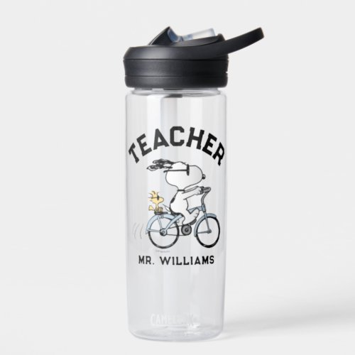 Peanuts  Snoopy  Woodstock Bicycle Teacher Water Bottle