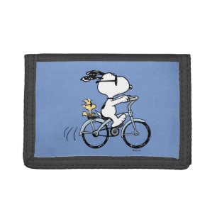 Peanuts Snoopy & Woodstock Bicycle Tri-fold Wallet