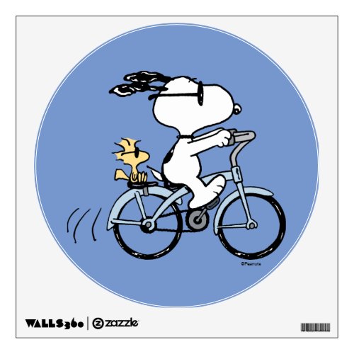 Peanuts  Snoopy  Woodstock Bicycle Wall Decal