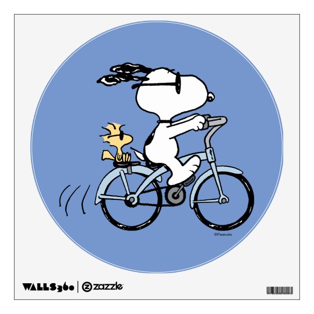 Peanuts | Snoopy & Woodstock Bicycle Wall Decal (Front)