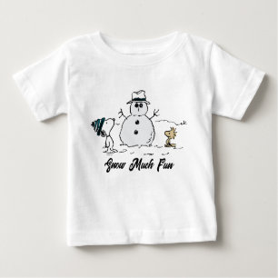 Peanuts   Snoopy & Woodstock Build A Snowman Baby T-Shirt