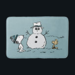Peanuts | Snoopy & Woodstock Build A Snowman Bath Mat<br><div class="desc">Check out this fun Peanuts design featuring Snoopy and Woodstock.</div>