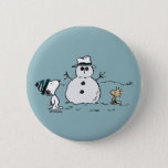 Peanuts | Snoopy & Woodstock Build A Snowman Button<br><div class="desc">Check out this fun Peanuts design featuring Snoopy and Woodstock.</div>