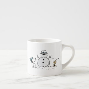 Peanuts   Snoopy & Woodstock Build A Snowman Espresso Cup