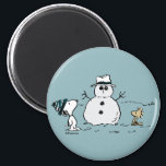 Peanuts | Snoopy & Woodstock Build A Snowman Magnet<br><div class="desc">Check out this fun Peanuts design featuring Snoopy and Woodstock.</div>