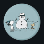 Peanuts | Snoopy & Woodstock Build A Snowman Magnet<br><div class="desc">Check out this fun Peanuts design featuring Snoopy and Woodstock.</div>