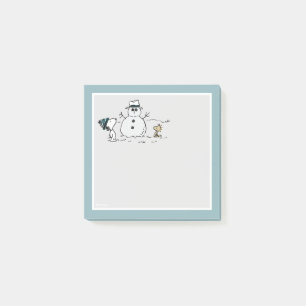 Peanuts Snoopy & Woodstock Build A Snowman Post-it Notes