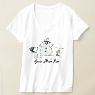 Peanuts   Snoopy & Woodstock Build A Snowman T-Shirt