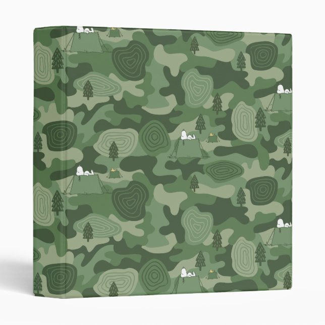 Peanuts | Snoopy & Woodstock Camouflage Camp 3 Ring Binder (Front/Spine)
