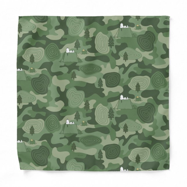 Peanuts | Snoopy & Woodstock Camouflage Camp Bandana (Front)