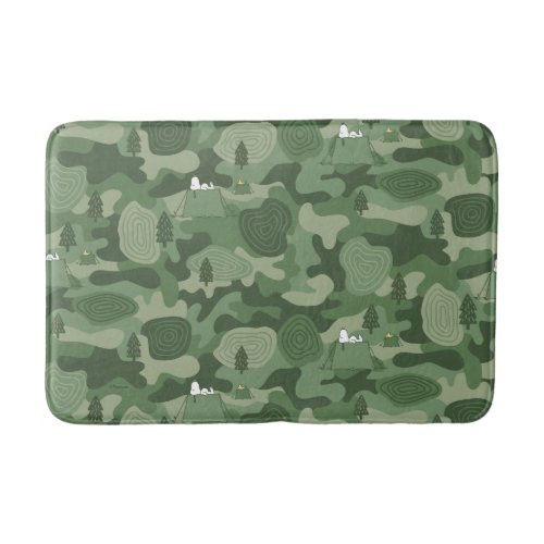 Peanuts  Snoopy  Woodstock Camouflage Camp Bath Mat